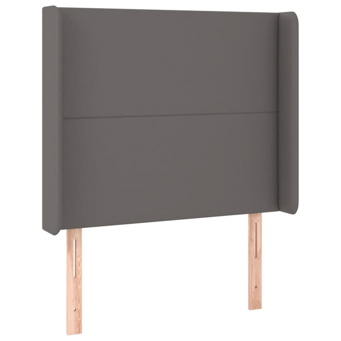 Tăblie de pat cu LED, gri , 93x16x118/128 cm, piele ecologică - WALTI WALTI