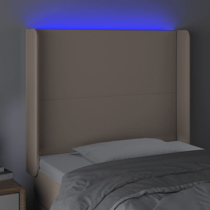 Tăblie de pat cu LED cappuccino 93x16x118/128cm piele ecologică - WALTI WALTI