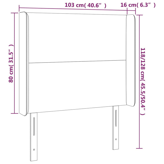 Tăblie de pat cu LED, alb, 103x16x118/128 cm, piele ecologică - WALTI WALTI