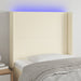 Tăblie de pat cu LED, crem, 103x16x118/128 cm, piele ecologică - WALTI WALTI