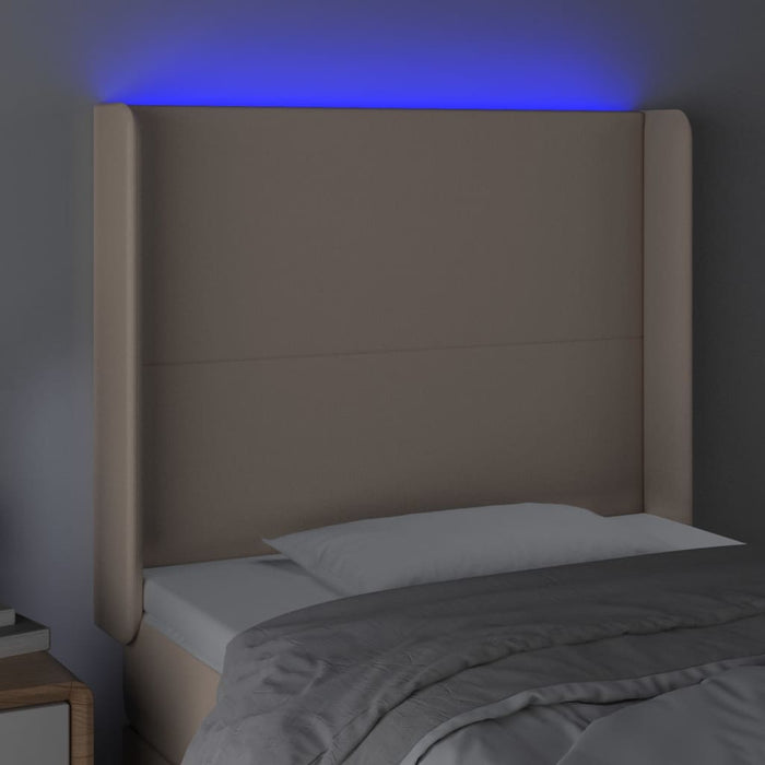 Tăblie de pat cu LED, cappuccino, 103x16x118/128 cm, piele eco - WALTI WALTI
