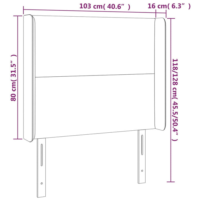 Tăblie de pat cu LED, cappuccino, 103x16x118/128 cm, piele eco - WALTI WALTI