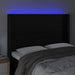 Tăblie de pat cu LED, negru, 147x16x118/128 cm, piele ecologică - WALTI WALTI