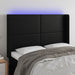 Tăblie de pat cu LED, negru, 147x16x118/128 cm, piele ecologică - WALTI WALTI