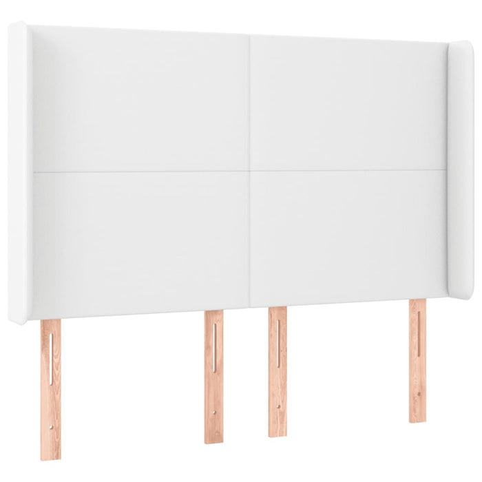 Tăblie de pat cu LED, alb, 147x16x118/128 cm, piele ecologică - WALTI WALTI