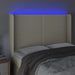 Tăblie de pat cu LED, crem, 147x16x118/128 cm, piele ecologică - WALTI WALTI