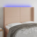 Tăblie de pat cu LED, cappuccino, 147x16x118/128 cm, piele eco - WALTI WALTI