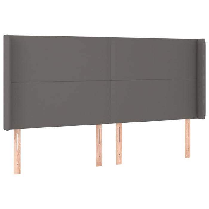 Tăblie de pat cu LED, gri, 163x16x118/128 cm, piele ecologică - WALTI WALTI