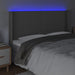 Tăblie de pat cu LED, gri, 163x16x118/128 cm, piele ecologică - WALTI WALTI