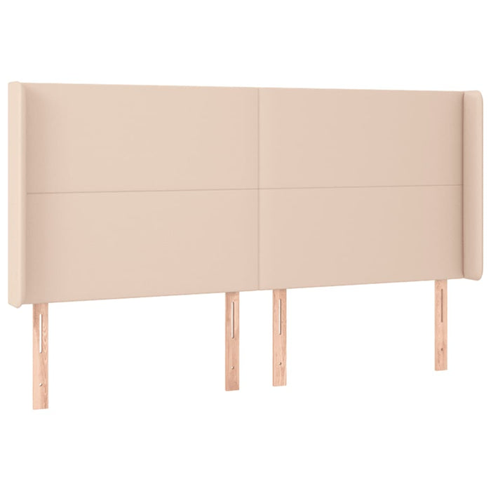 Tăblie de pat cu LED, cappuccino, 163x16x118/128 cm, piele eco WALTI