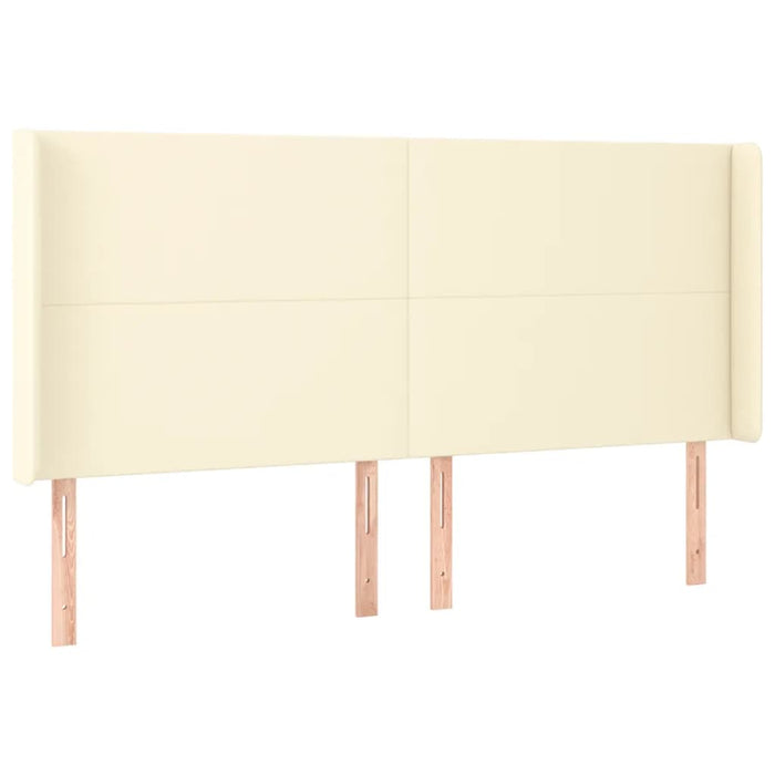 Tăblie de pat cu LED, crem, 183x16x118/128 cm, piele ecologică - WALTI WALTI