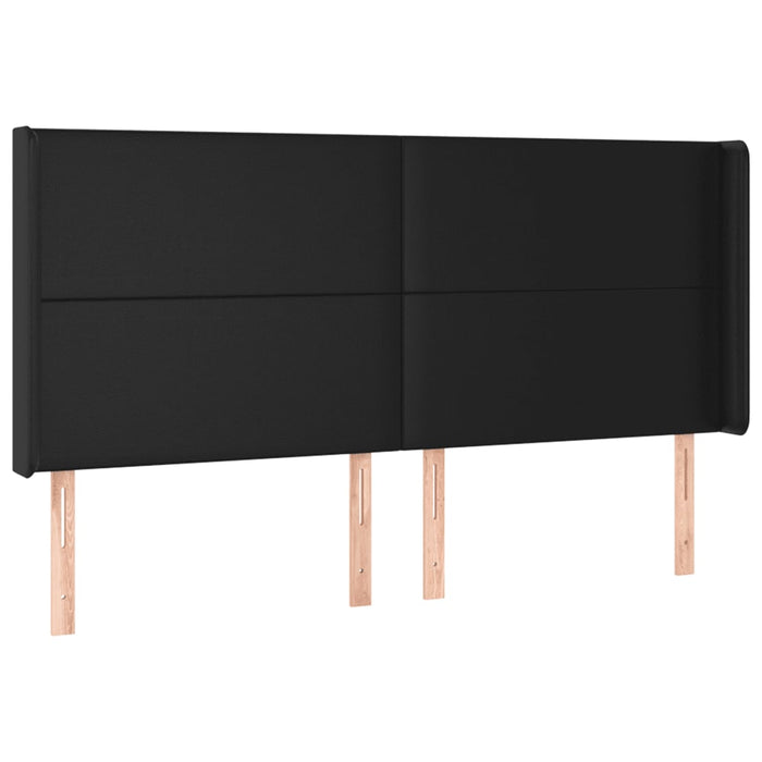 Tăblie de pat cu LED, negru, 203x16x118/128 cm, piele ecologică - WALTI WALTI
