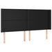 Tăblie de pat cu LED, negru, 203x16x118/128 cm, piele ecologică - WALTI WALTI