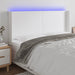 Tăblie de pat cu LED, alb, 203x16x118/128 cm, piele ecologică - WALTI WALTI