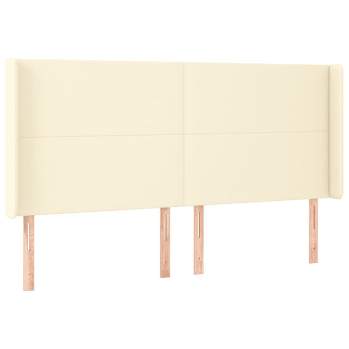 Tăblie de pat cu LED, crem, 203x16x118/128 cm, piele ecologică - WALTI WALTI