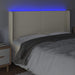 Tăblie de pat cu LED, crem, 203x16x118/128 cm, piele ecologică - WALTI WALTI