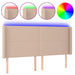 Tăblie de pat cu LED, cappuccino, 203x16x118/128 cm, piele eco - WALTI WALTI