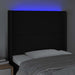 Tăblie de pat cu LED, negru, 83x16x118/128 cm, textil - WALTI WALTI