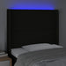 Tăblie de pat cu LED, negru, 93x16x118/128 cm, textil - WALTI WALTI