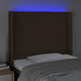 Tăblie de pat cu LED, maro închis, 93x16x118/128 cm, textil - WALTI WALTI