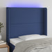 Tăblie de pat cu LED, albastru, 93x16x118/128 cm, textil - WALTI WALTI