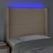 Tăblie de pat cu LED, crem, 103x16x118/128 cm, textil - WALTI WALTI