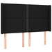 Tăblie de pat cu LED, negru, 147x16x118/128 cm, textil - WALTI WALTI