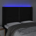 Tăblie de pat cu LED, negru, 147x16x118/128 cm, textil - WALTI WALTI