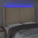 Tăblie de pat cu LED, crem, 147x16x118/128 cm, textil - WALTI WALTI