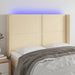 Tăblie de pat cu LED, crem, 147x16x118/128 cm, textil - WALTI WALTI