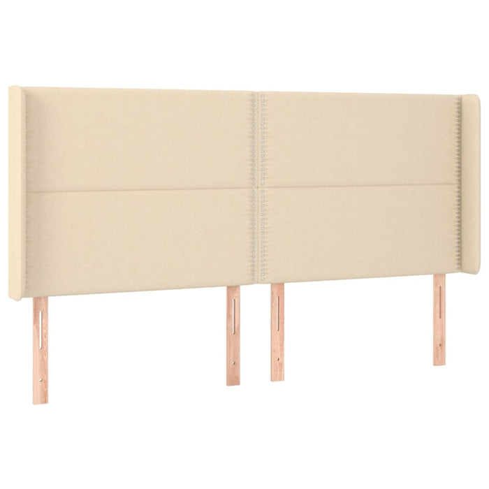 Tăblie de pat cu LED, crem, 183x16x118/128 cm, textil - WALTI WALTI