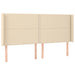 Tăblie de pat cu LED, crem, 183x16x118/128 cm, textil - WALTI WALTI