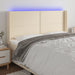 Tăblie de pat cu LED, crem, 183x16x118/128 cm, textil - WALTI WALTI
