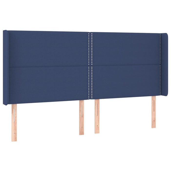 Tăblie de pat cu LED, albastru, 203x16x118/128 cm, textil - WALTI WALTI