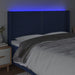 Tăblie de pat cu LED, albastru, 203x16x118/128 cm, textil - WALTI WALTI