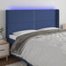 Tăblie de pat cu LED, albastru, 203x16x118/128 cm, textil - WALTI WALTI