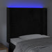 Tăblie de pat cu LED, negru, 93x16x118/128 cm, catifea - WALTI WALTI