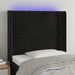 Tăblie de pat cu LED, negru, 93x16x118/128 cm, catifea - WALTI WALTI