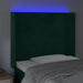 Tăblie de pat cu LED, verde închis, 93x16x118/128cm, catifea - WALTI WALTI