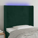 Tăblie de pat cu LED, verde închis, 93x16x118/128cm, catifea - WALTI WALTI