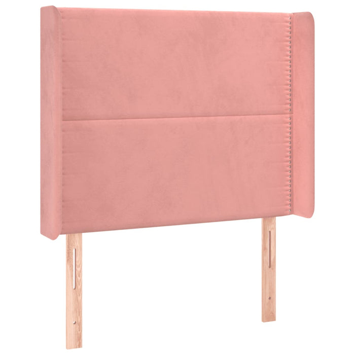 Tăblie de pat cu LED, roz, 93x16x118/128 cm, catifea - WALTI WALTI
