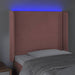 Tăblie de pat cu LED, roz, 93x16x118/128 cm, catifea - WALTI WALTI