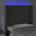 Tăblie de pat cu LED, gri deschis, 103x16x118/128 cm, catifea - WALTI WALTI