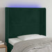 Tăblie de pat cu LED, verde închis, 103x16x118/128 cm, catifea - WALTI WALTI