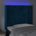 Tăblie de pat cu LED, albastru închis, 103x16x118/128cm catifea - WALTI WALTI