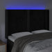 Tăblie de pat cu LED, negru, 147x16x118/128 cm, catifea - WALTI WALTI
