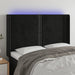 Tăblie de pat cu LED, negru, 147x16x118/128 cm, catifea - WALTI WALTI