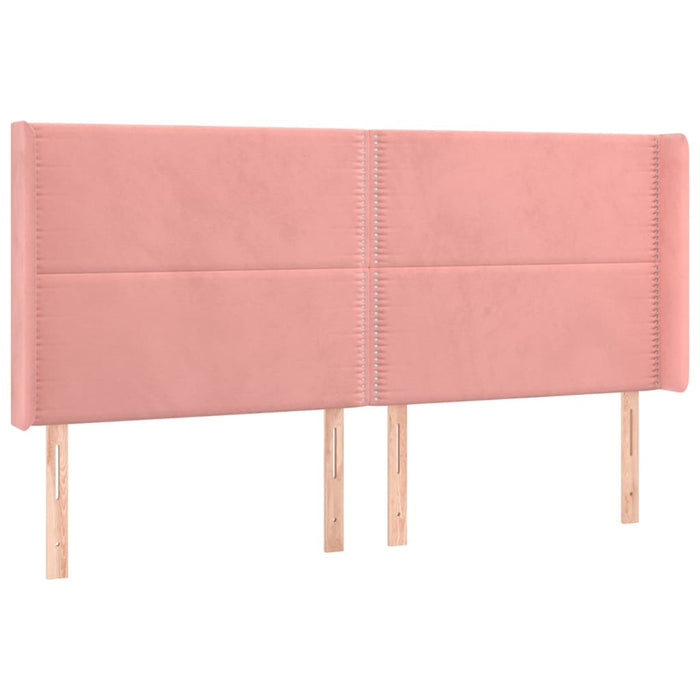 Tăblie de pat cu LED, roz, 163x16x118/128 cm, catifea - WALTI WALTI