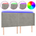 Tăblie de pat cu LED, gri deschis, 203x16x118/128 cm, catifea - WALTI WALTI