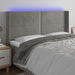 Tăblie de pat cu LED, gri deschis, 203x16x118/128 cm, catifea - WALTI WALTI